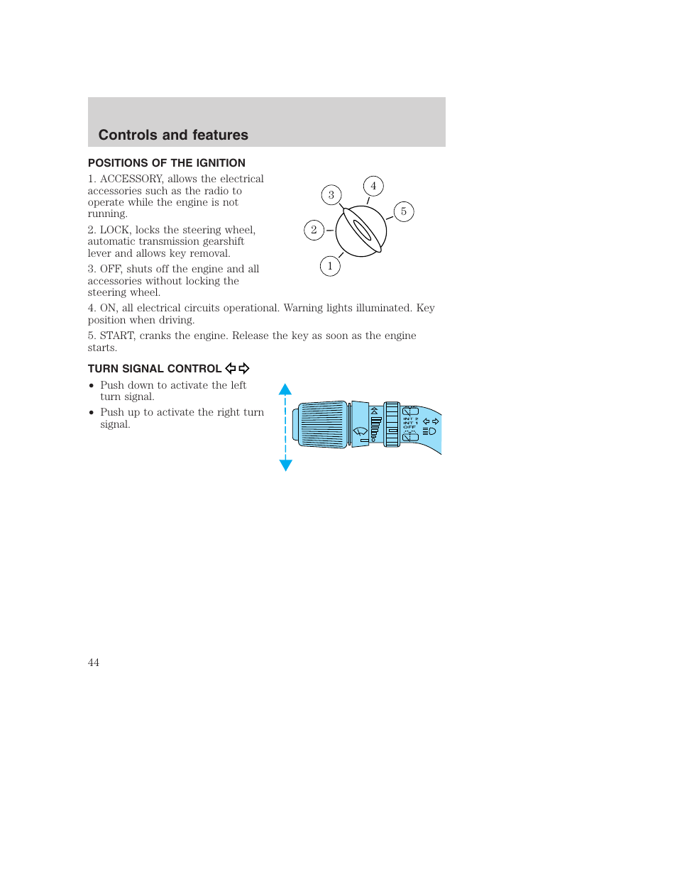 Controls and features | FORD 2000 Excursion User Manual | Page 44 / 232