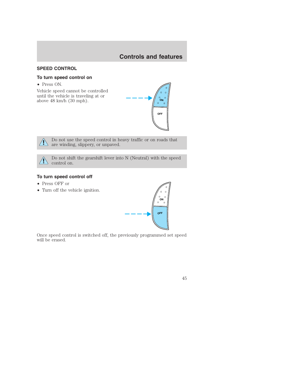 Controls and features | FORD 2000 Excursion User Manual | Page 45 / 232