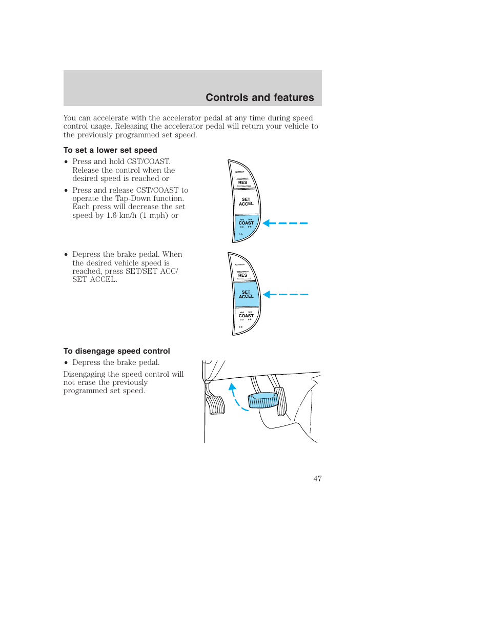 Controls and features | FORD 2000 Excursion User Manual | Page 47 / 232