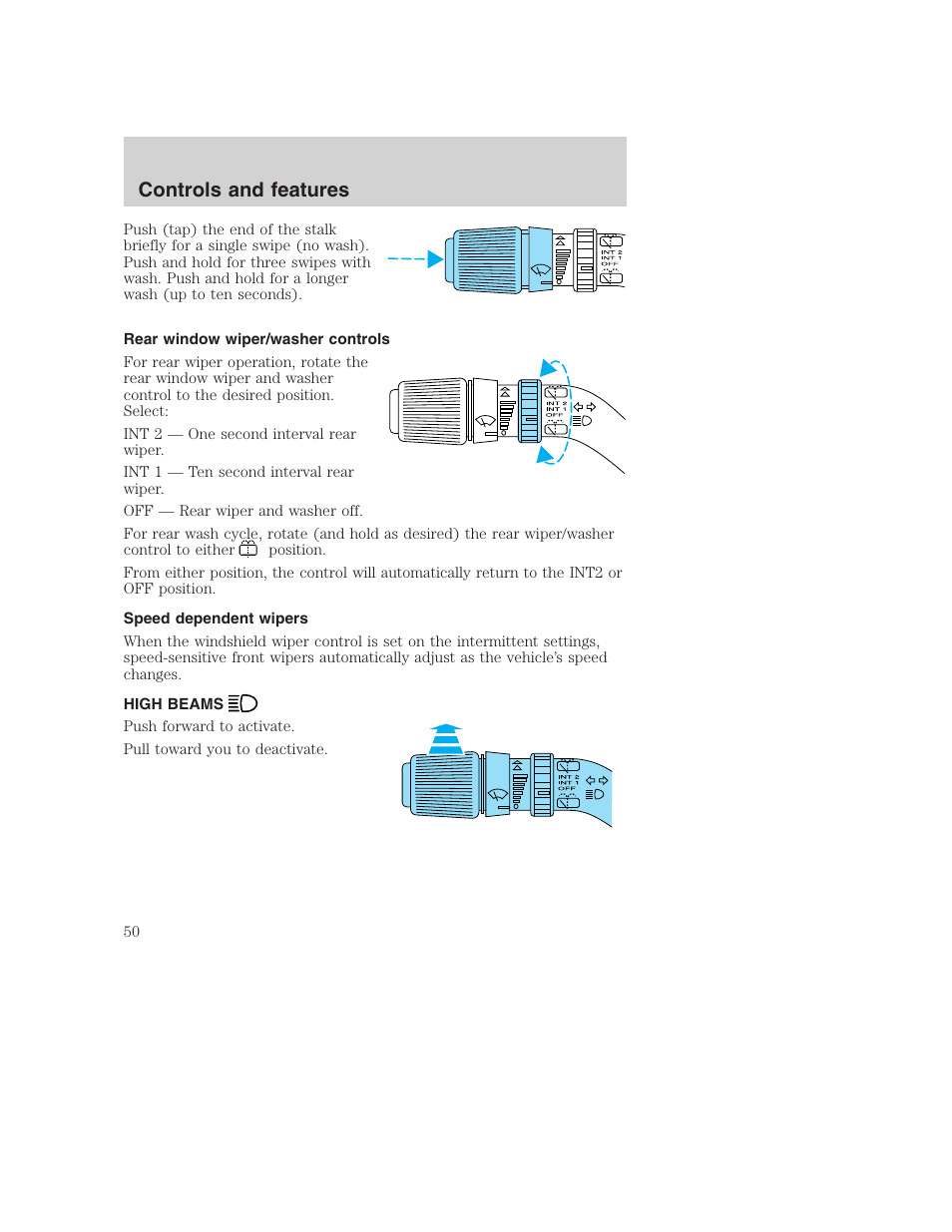 Controls and features | FORD 2000 Excursion User Manual | Page 50 / 232