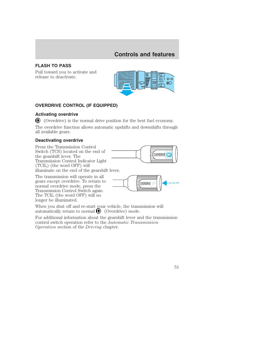 Controls and features | FORD 2000 Excursion User Manual | Page 51 / 232