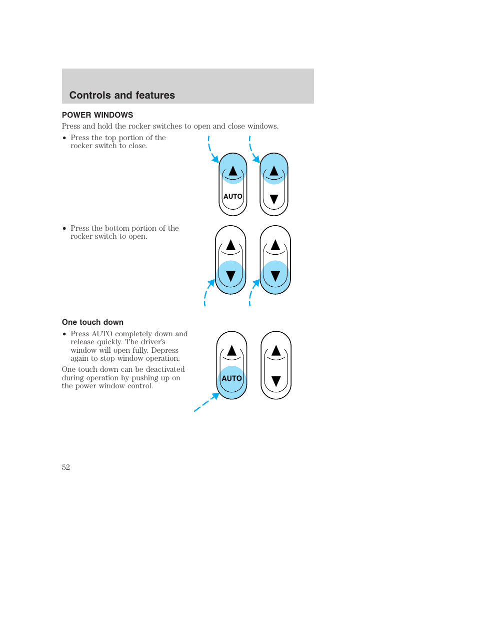 Controls and features | FORD 2000 Excursion User Manual | Page 52 / 232
