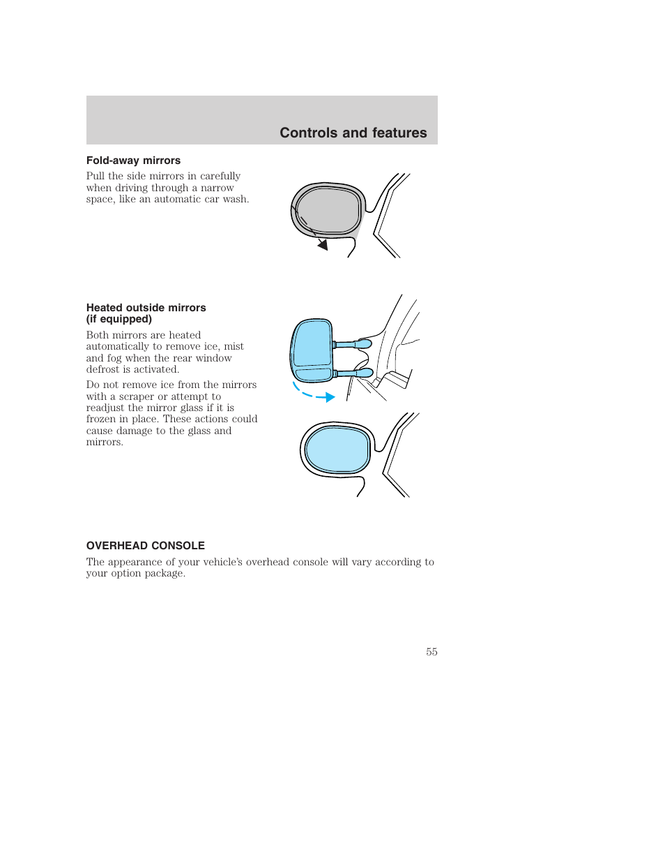 Controls and features | FORD 2000 Excursion User Manual | Page 55 / 232