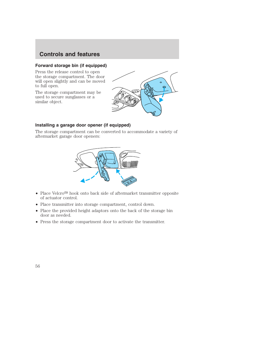 Controls and features | FORD 2000 Excursion User Manual | Page 56 / 232