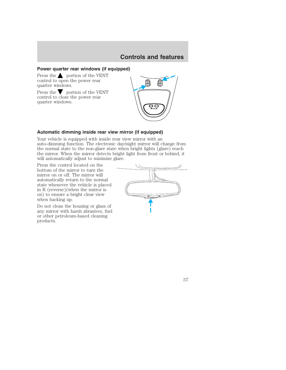 Controls and features | FORD 2000 Excursion User Manual | Page 57 / 232