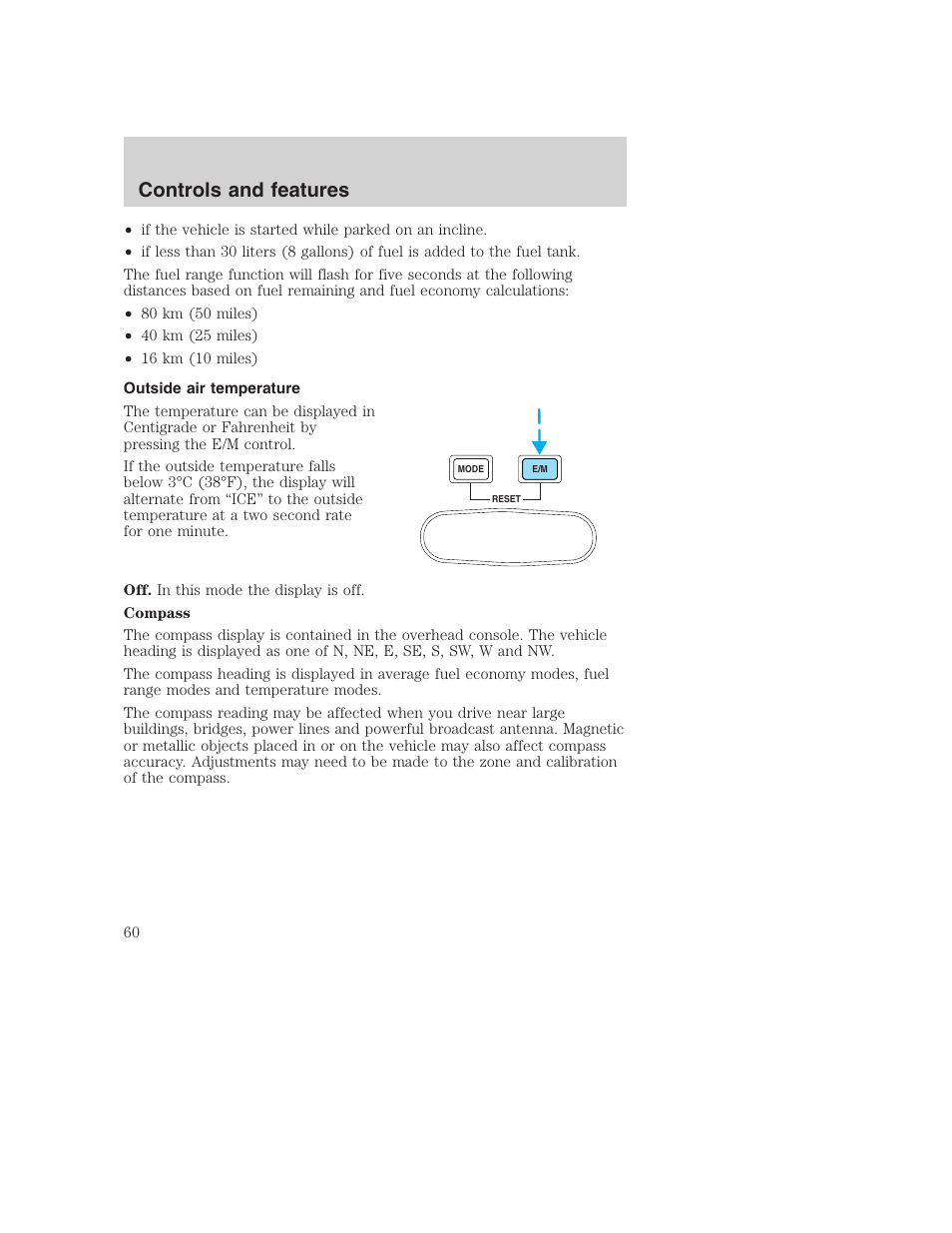 Controls and features | FORD 2000 Excursion User Manual | Page 60 / 232