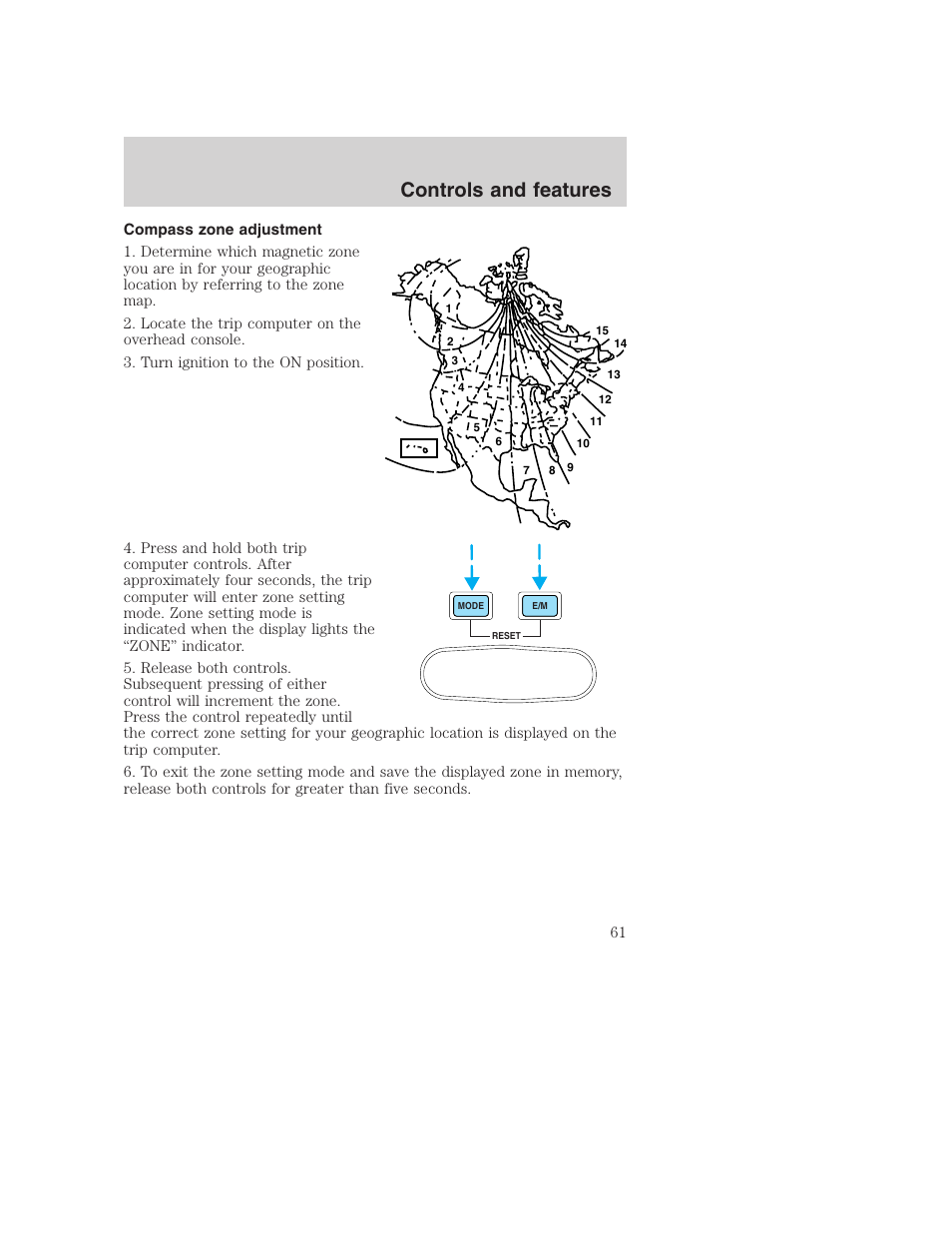 Controls and features | FORD 2000 Excursion User Manual | Page 61 / 232