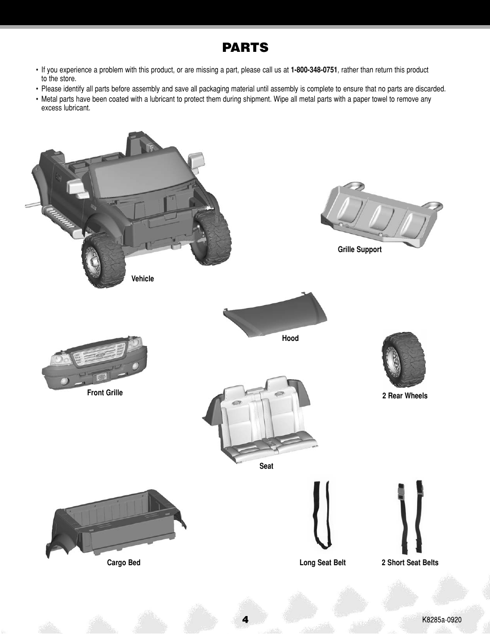Parts | FORD F-150 K8285 User Manual | Page 4 / 28