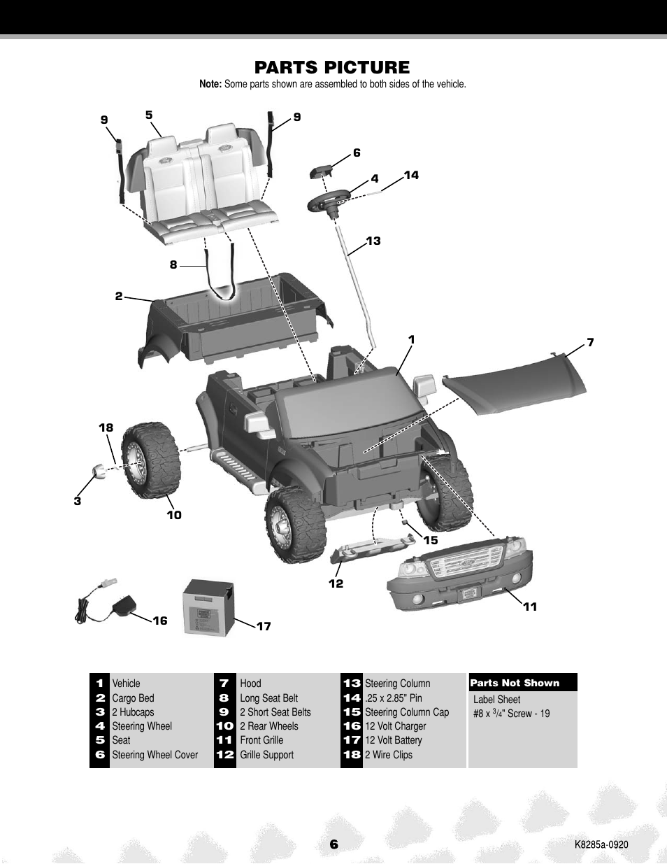 Parts picture | FORD F-150 K8285 User Manual | Page 6 / 28