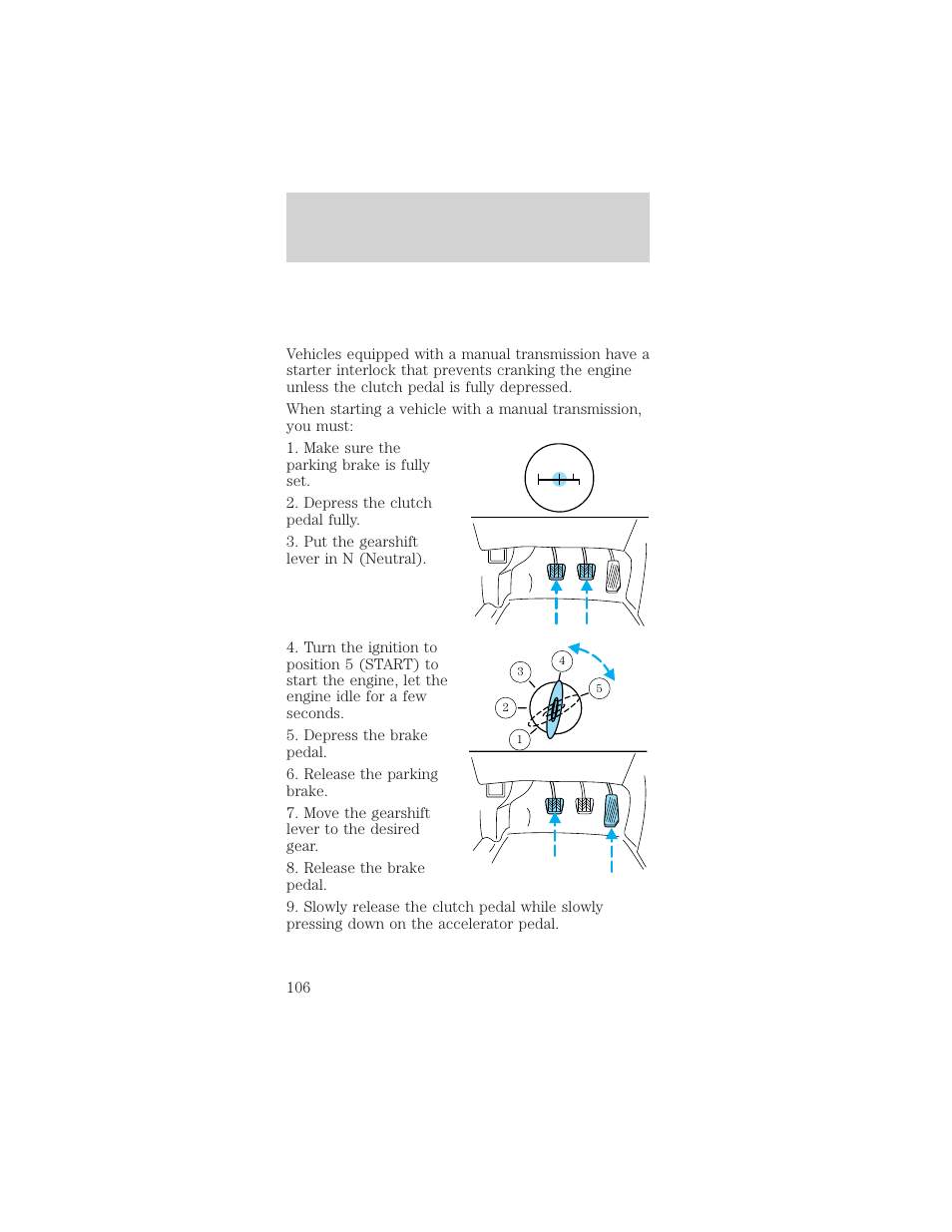 Driving | FORD 2000 Mustang User Manual | Page 106 / 224