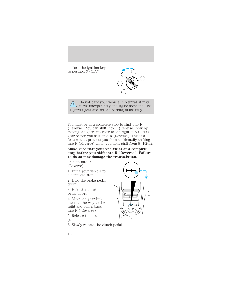 Driving | FORD 2000 Mustang User Manual | Page 108 / 224