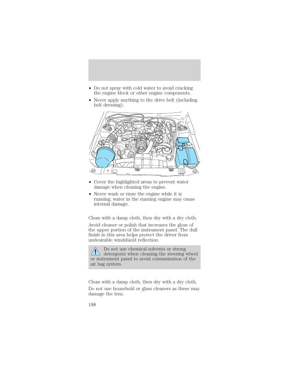 Maintenance and care | FORD 2000 Mustang User Manual | Page 188 / 224
