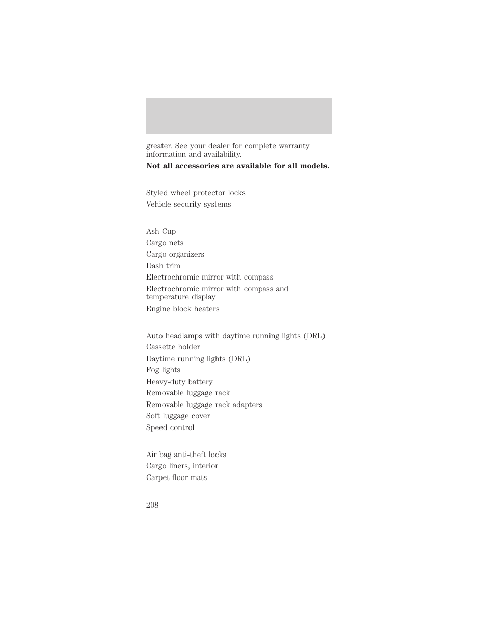 Customer assistance | FORD 2000 Mustang User Manual | Page 208 / 224