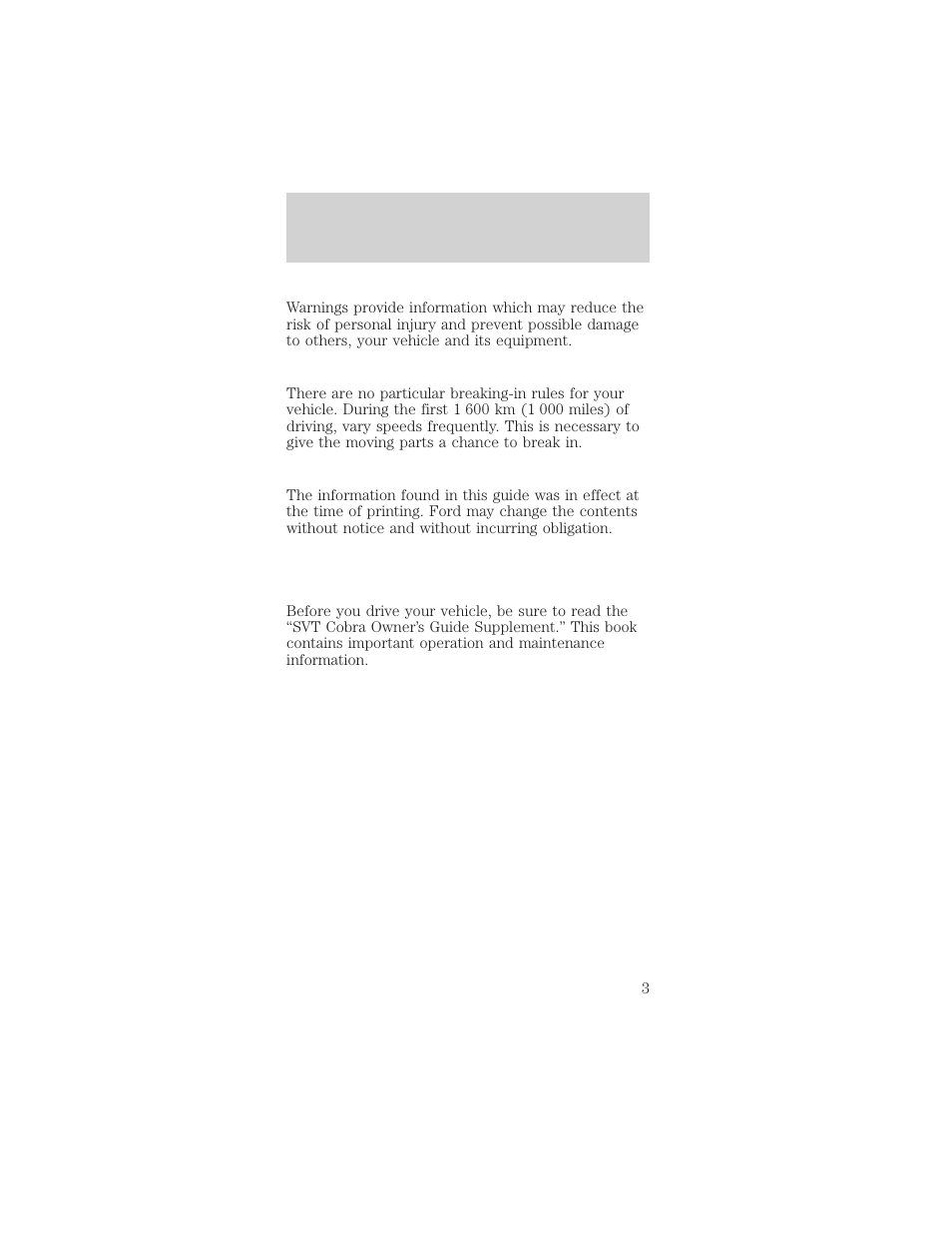 Introduction | FORD 2000 Mustang User Manual | Page 3 / 224