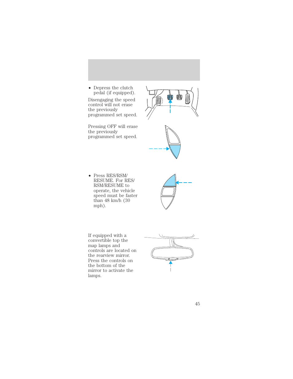 Controls and features | FORD 2000 Mustang User Manual | Page 45 / 224