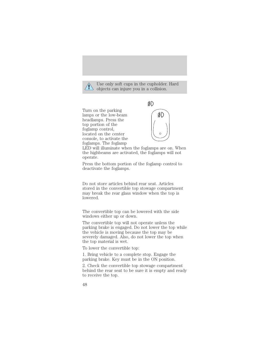 Controls and features | FORD 2000 Mustang User Manual | Page 48 / 224