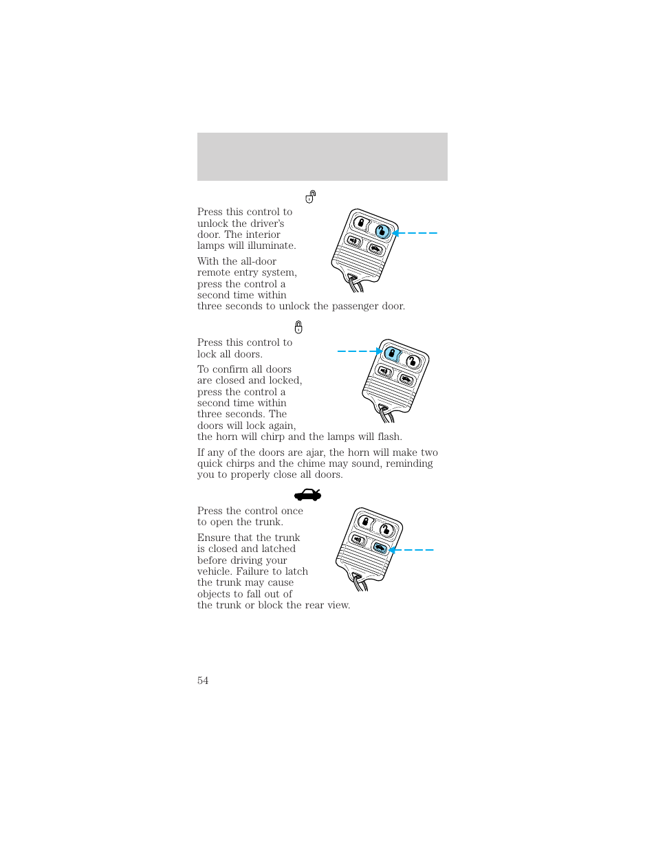 Controls and features | FORD 2000 Mustang User Manual | Page 54 / 224