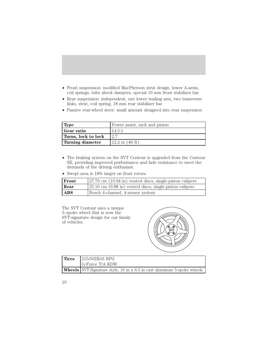 Chassis | FORD 2000 Contour User Manual | Page 10 / 16