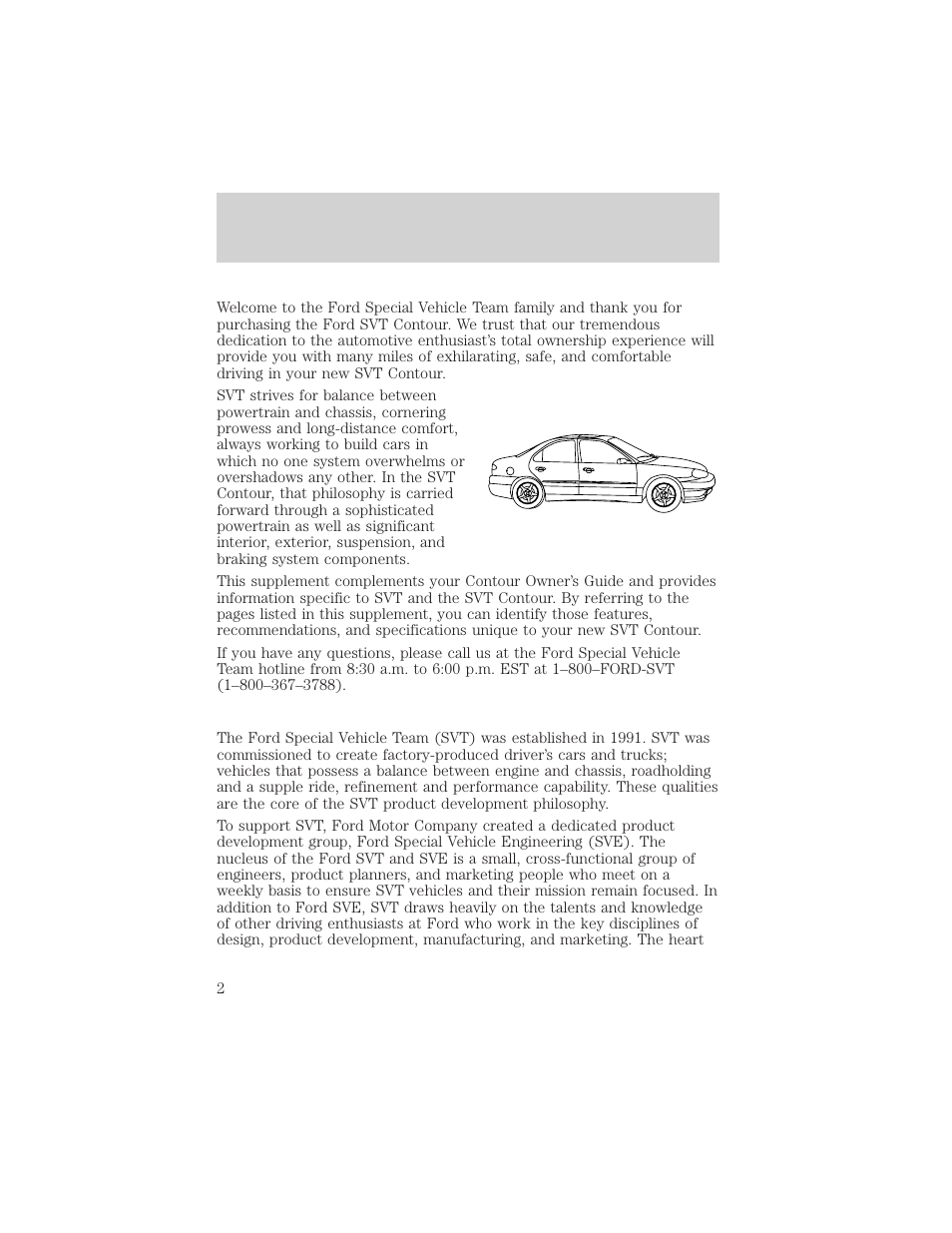 Introduction | FORD 2000 Contour User Manual | Page 2 / 16