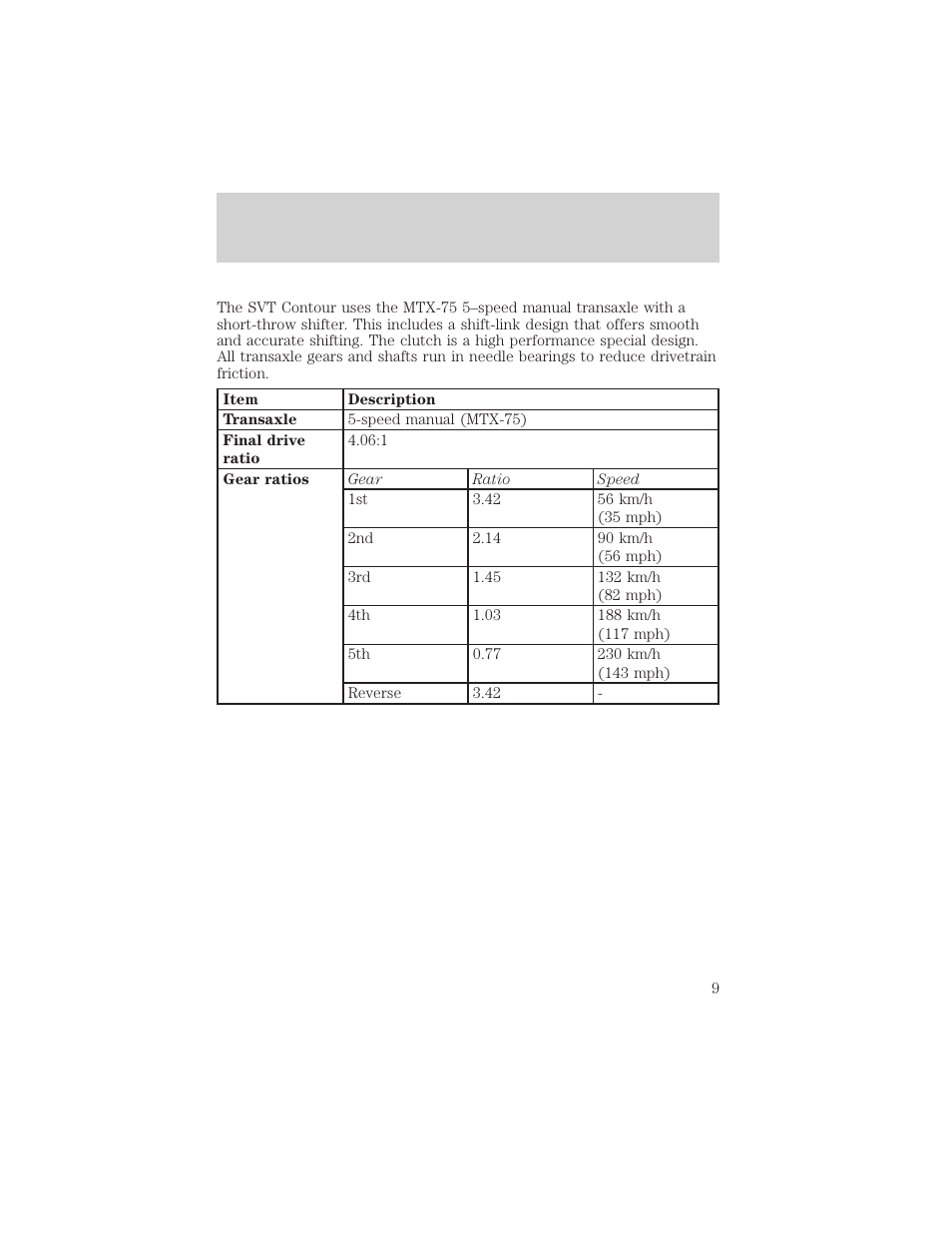 Drivetrain | FORD 2000 Contour User Manual | Page 9 / 16