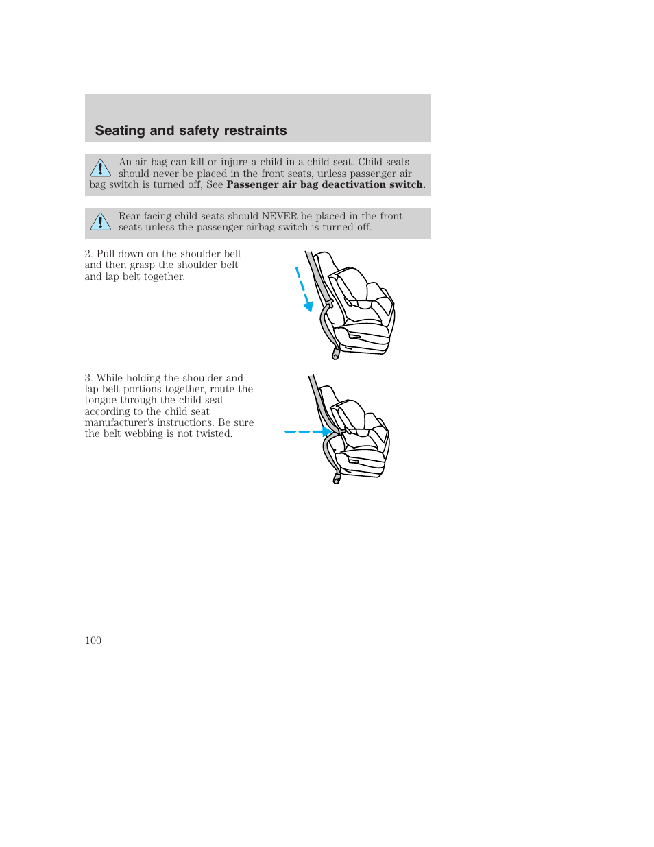 Seating and safety restraints | FORD F-250 User Manual | Page 100 / 256