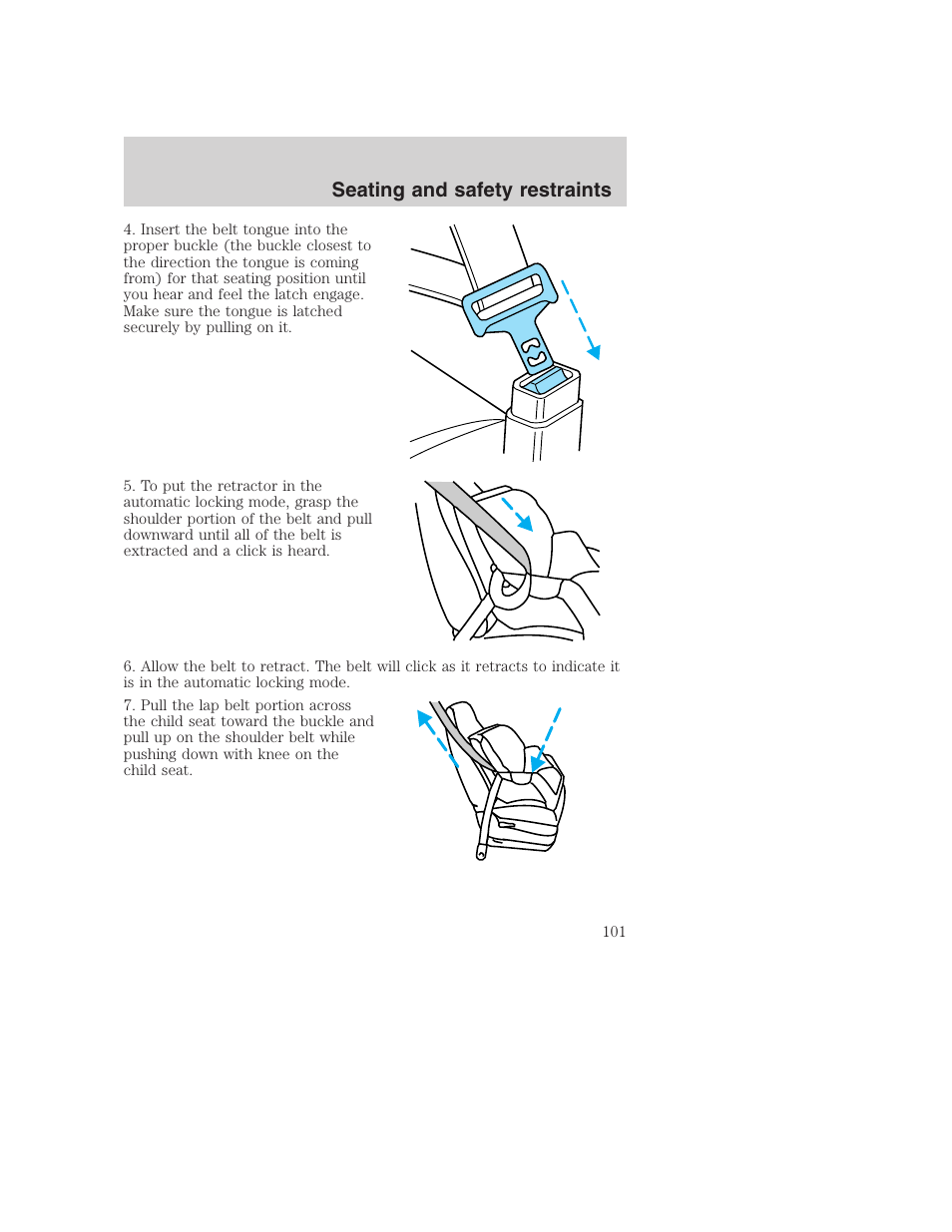 Seating and safety restraints | FORD F-250 User Manual | Page 101 / 256