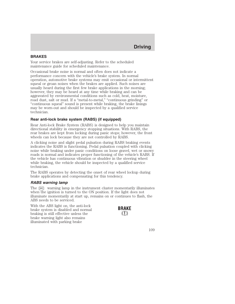 Driving | FORD F-250 User Manual | Page 109 / 256