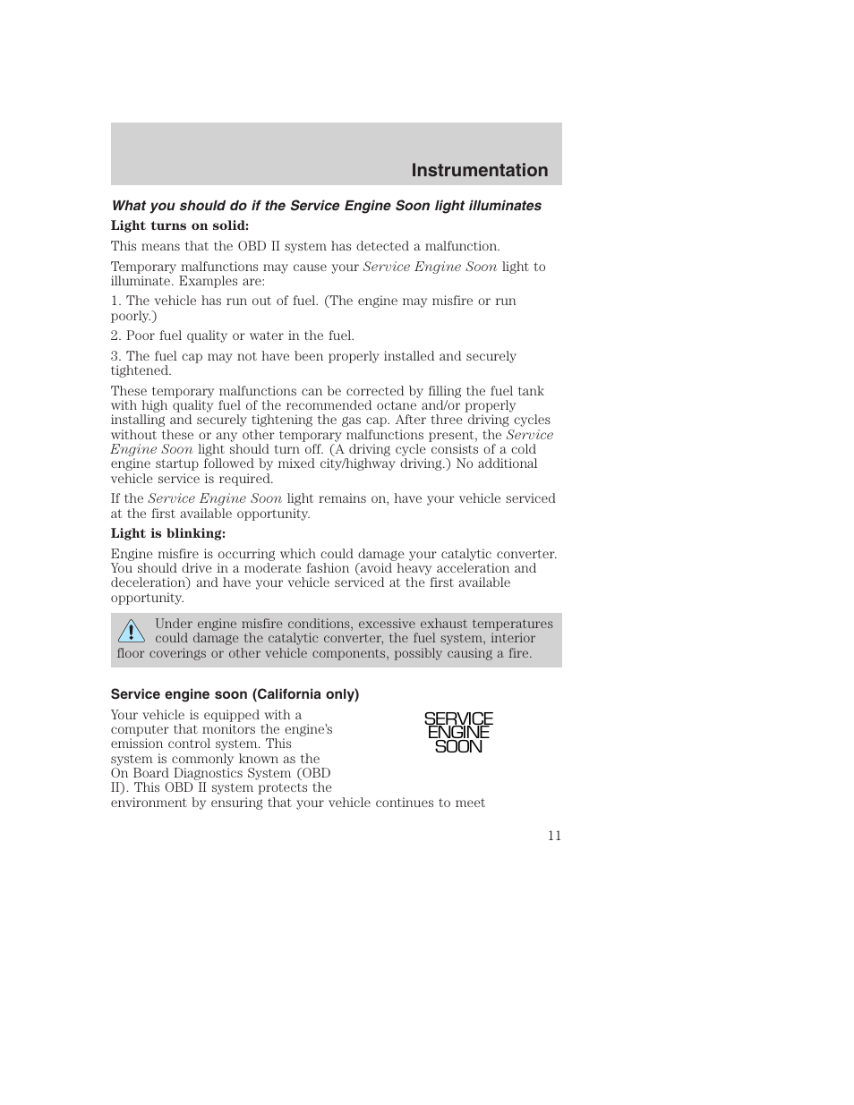 Instrumentation | FORD F-250 User Manual | Page 11 / 256