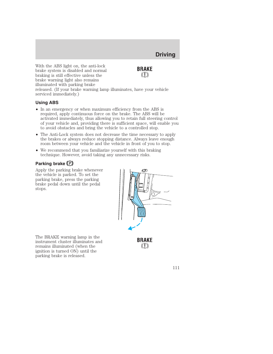 Driving | FORD F-250 User Manual | Page 111 / 256