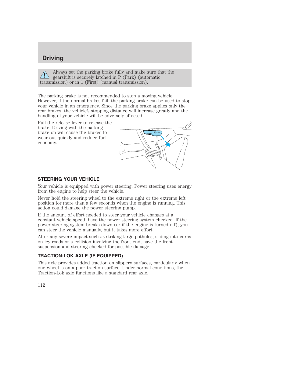 Driving | FORD F-250 User Manual | Page 112 / 256