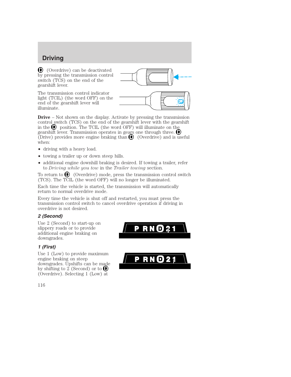 Driving | FORD F-250 User Manual | Page 116 / 256