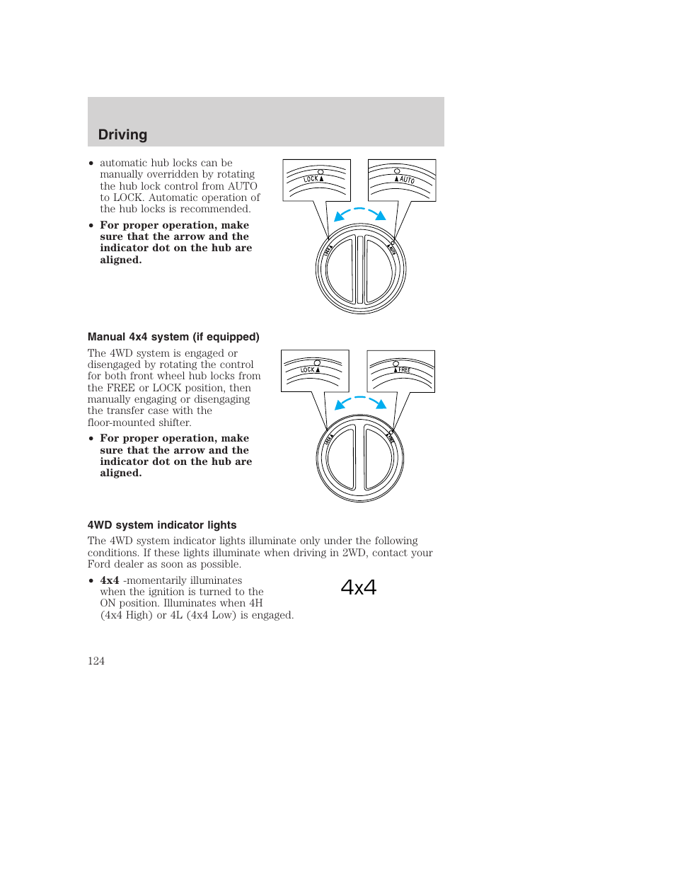 Driving | FORD F-250 User Manual | Page 124 / 256