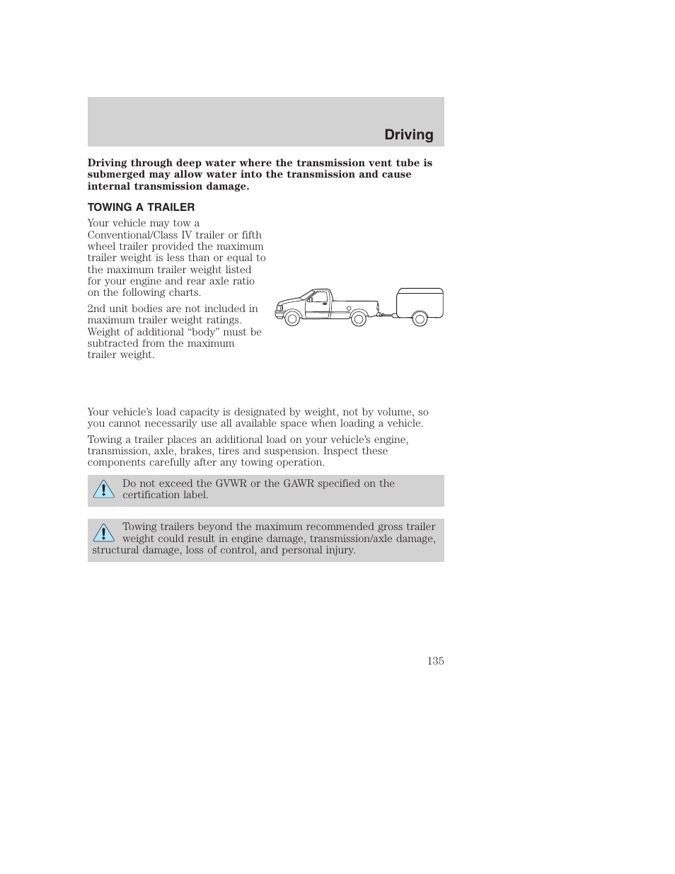 Driving | FORD F-250 User Manual | Page 135 / 256