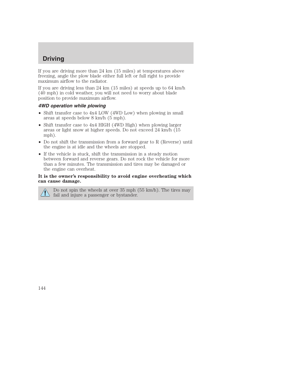 Driving | FORD F-250 User Manual | Page 144 / 256