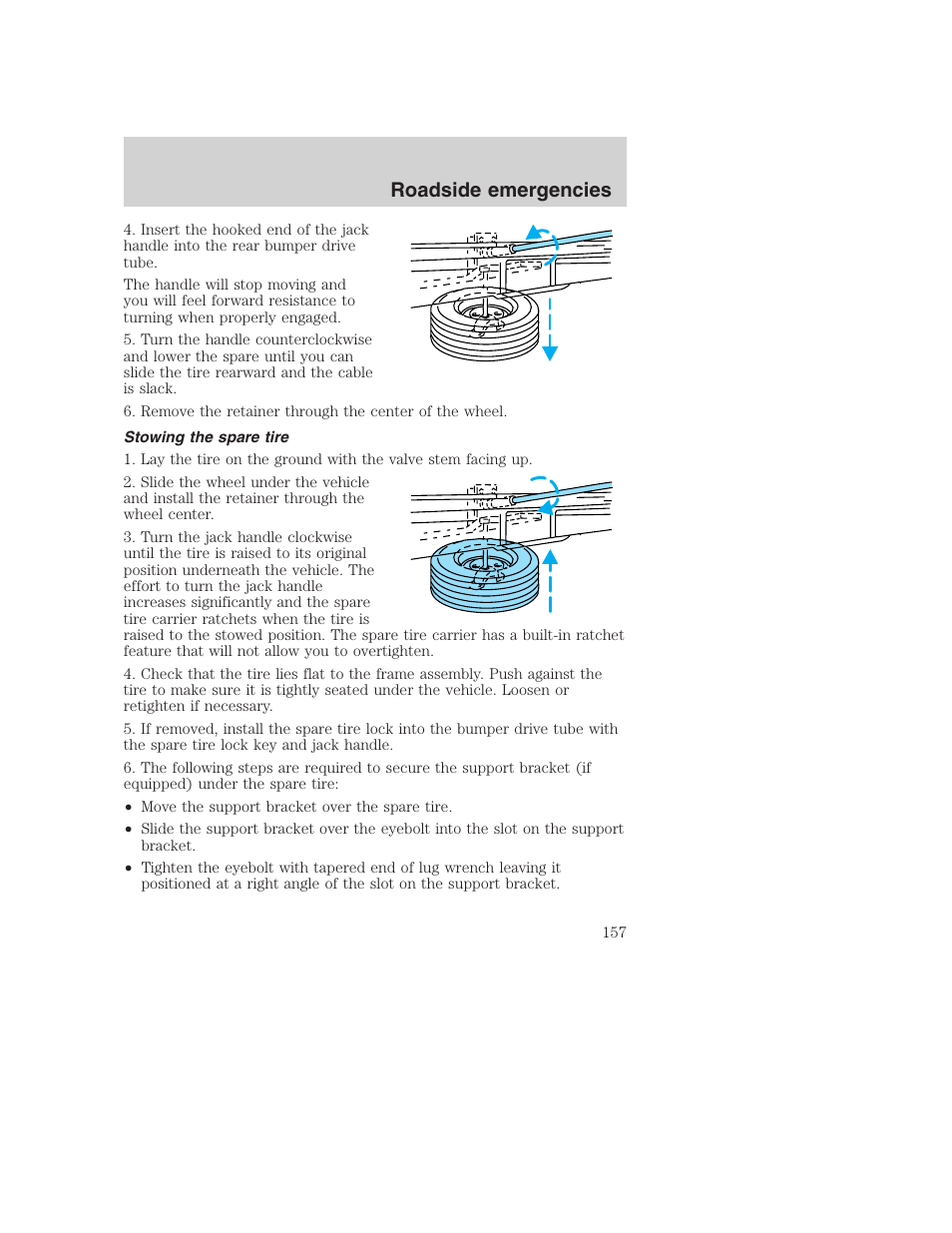 Roadside emergencies | FORD F-250 User Manual | Page 157 / 256