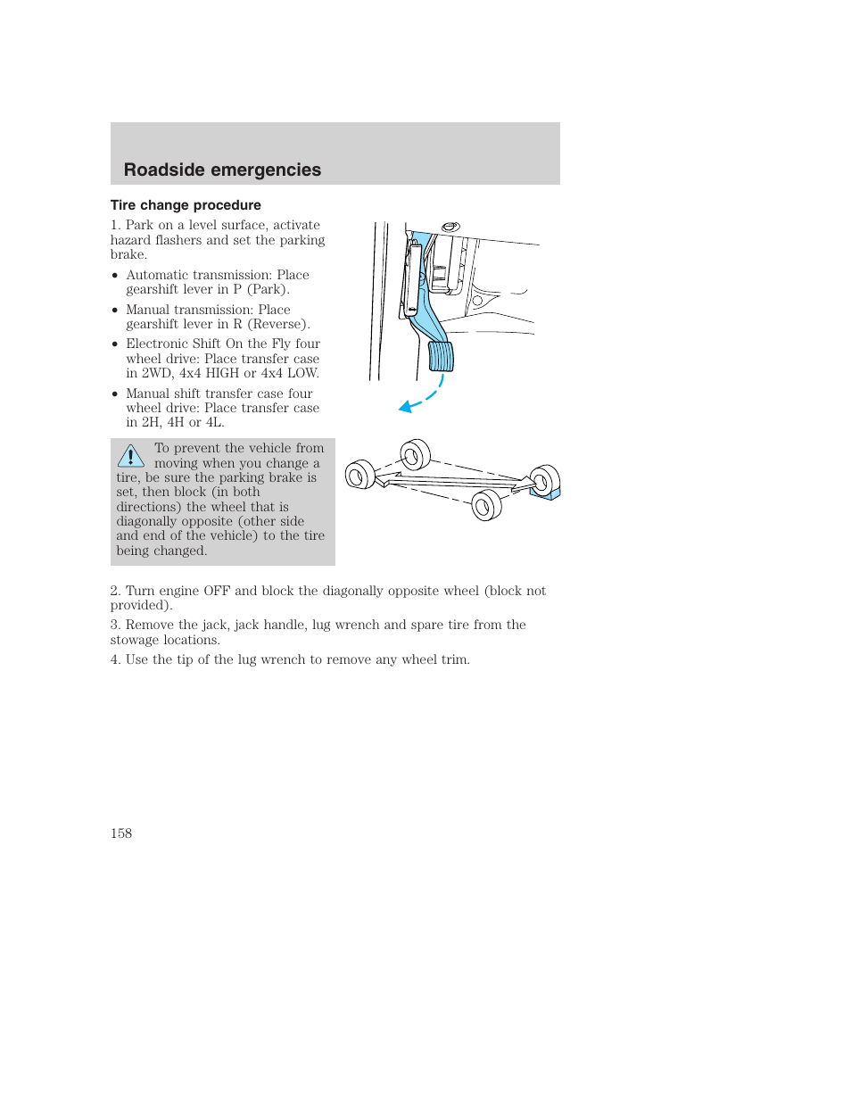 Roadside emergencies | FORD F-250 User Manual | Page 158 / 256
