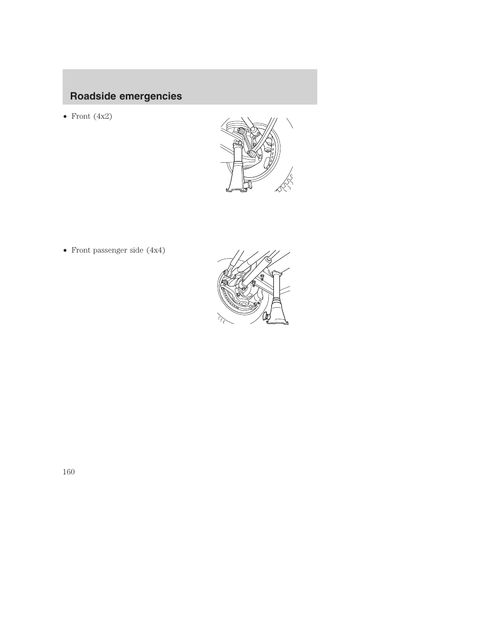Roadside emergencies | FORD F-250 User Manual | Page 160 / 256