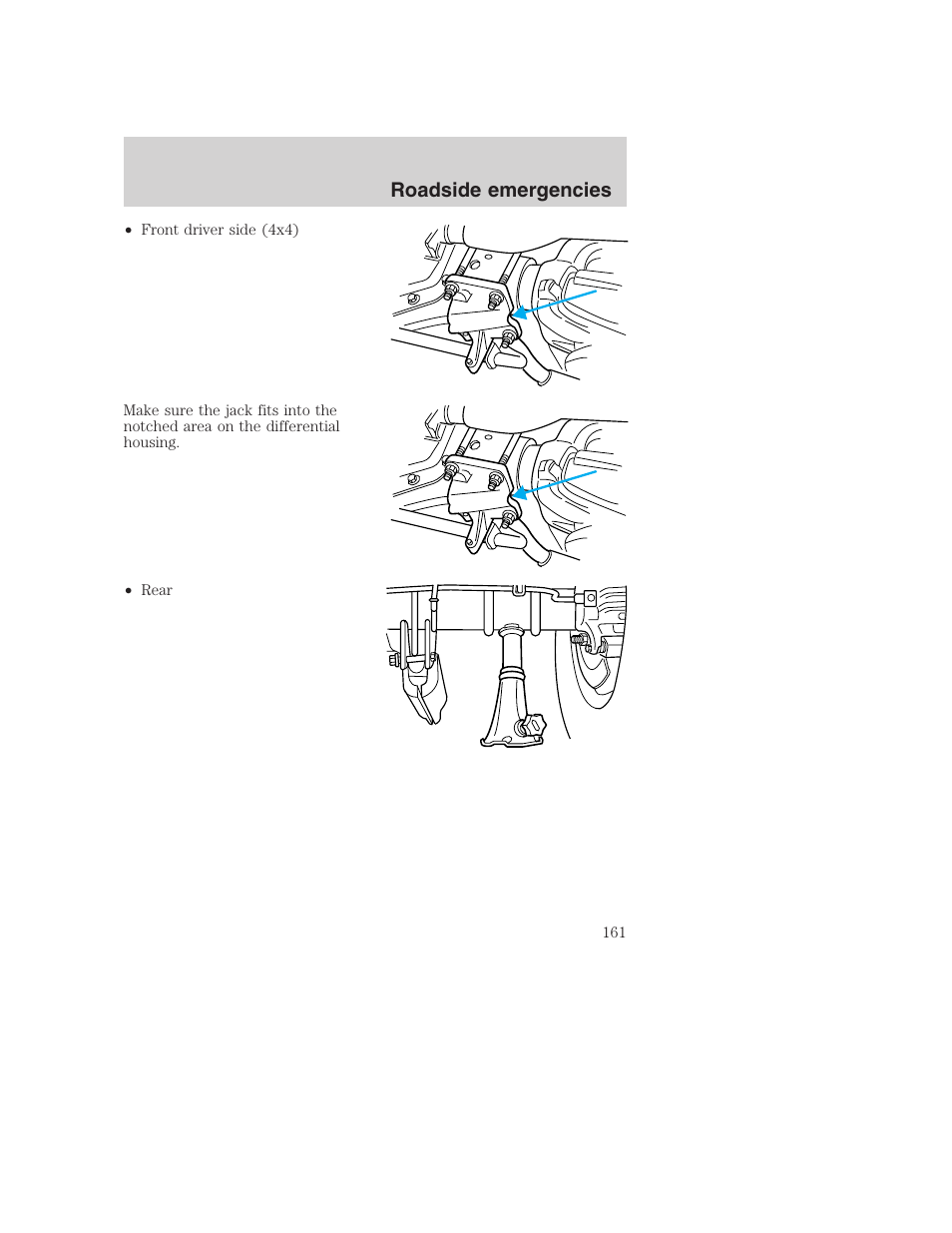 Roadside emergencies | FORD F-250 User Manual | Page 161 / 256
