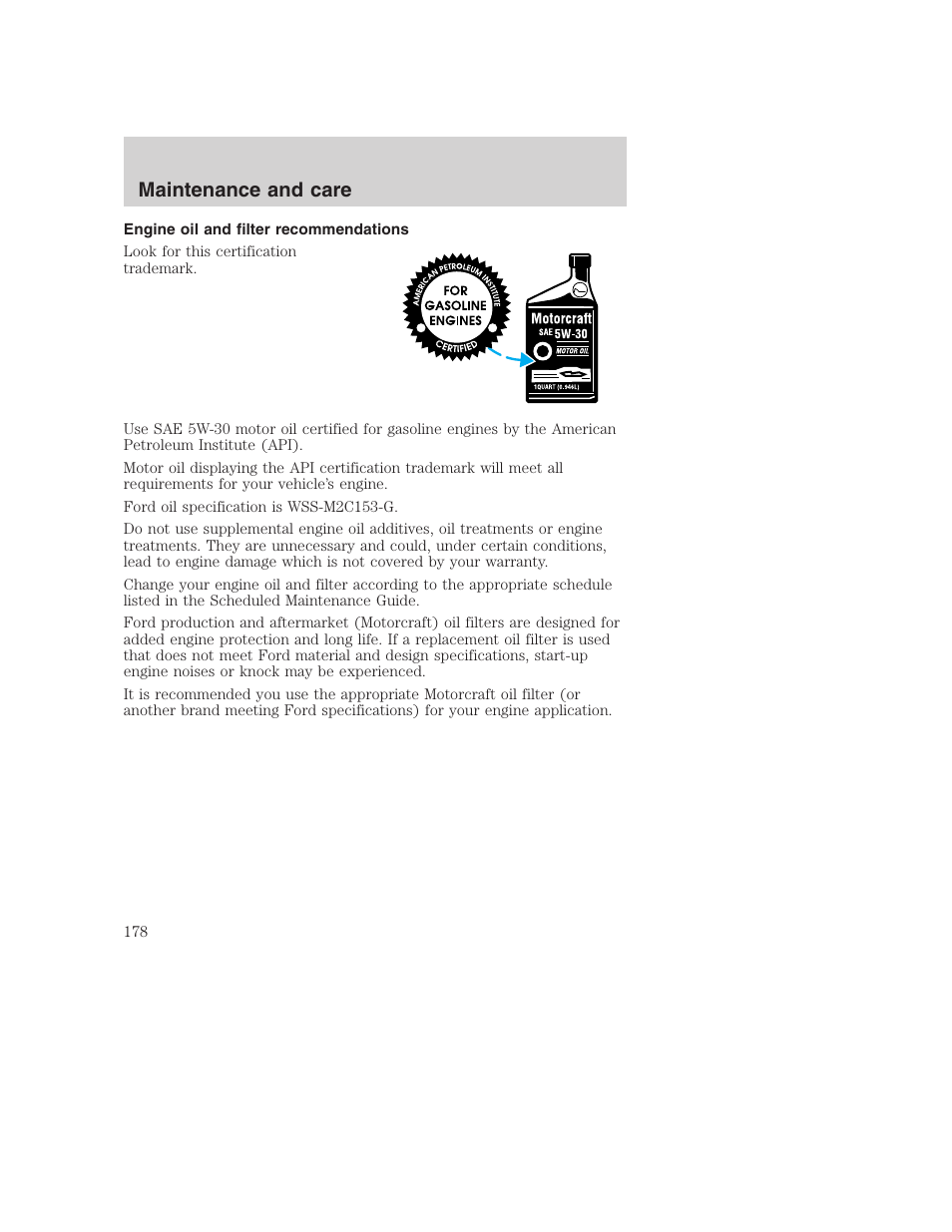Maintenance and care | FORD F-250 User Manual | Page 178 / 256