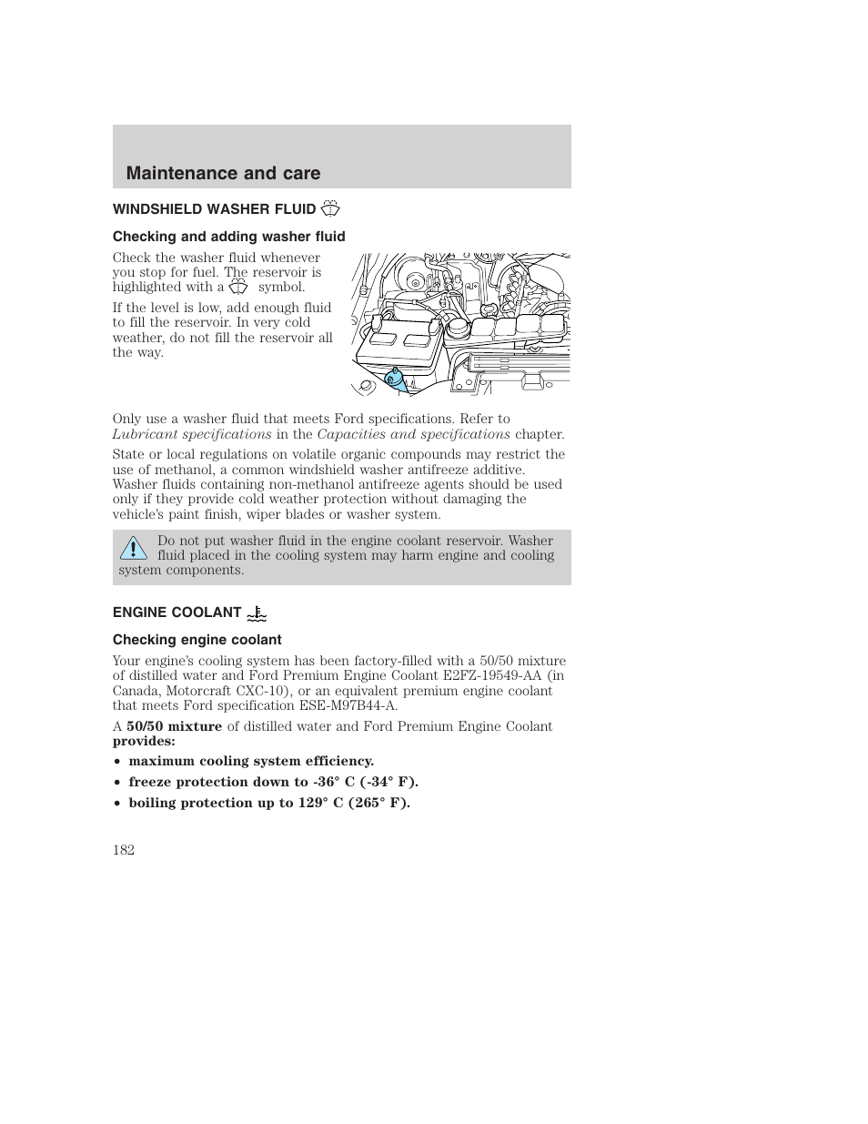 Maintenance and care | FORD F-250 User Manual | Page 182 / 256