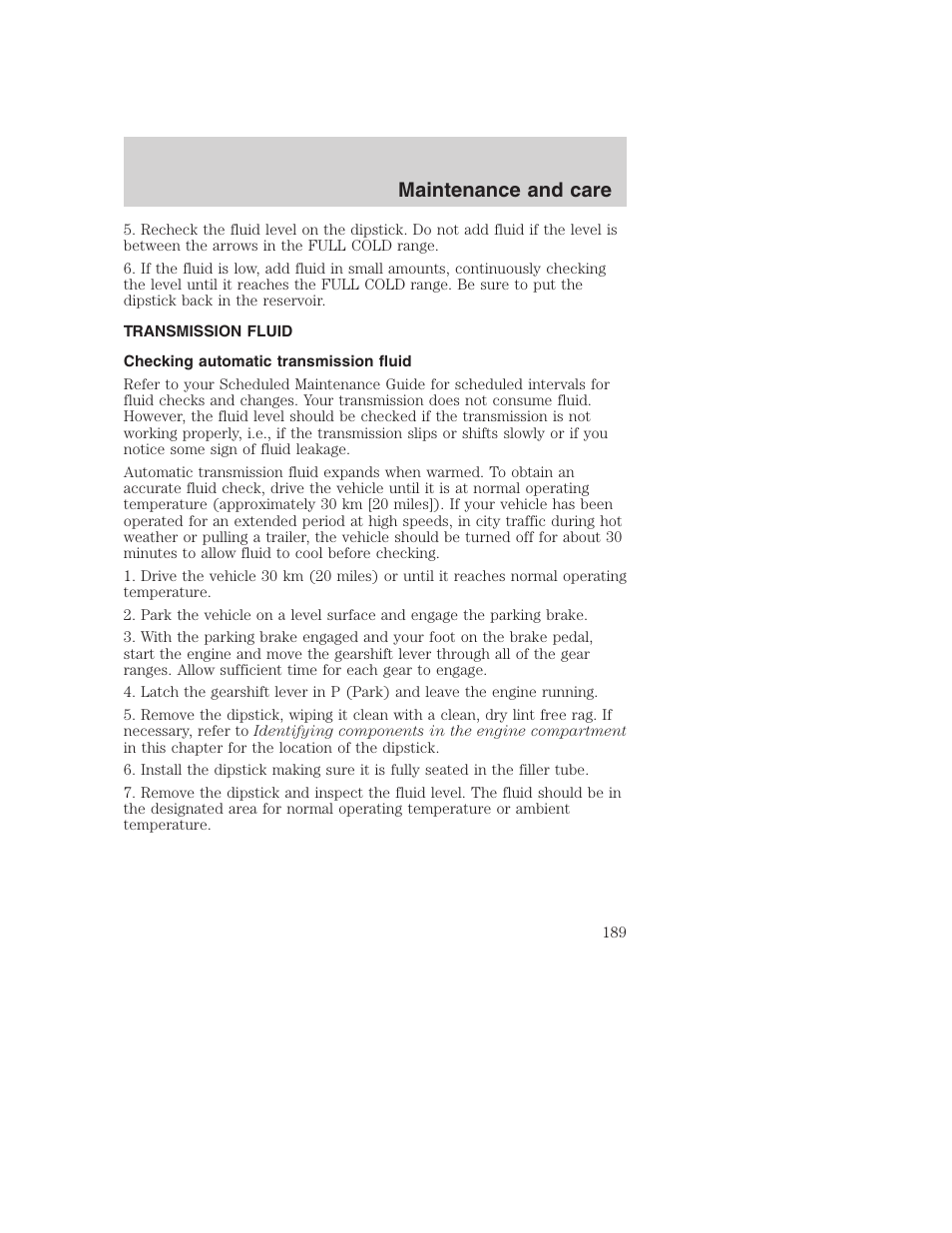 Maintenance and care | FORD F-250 User Manual | Page 189 / 256