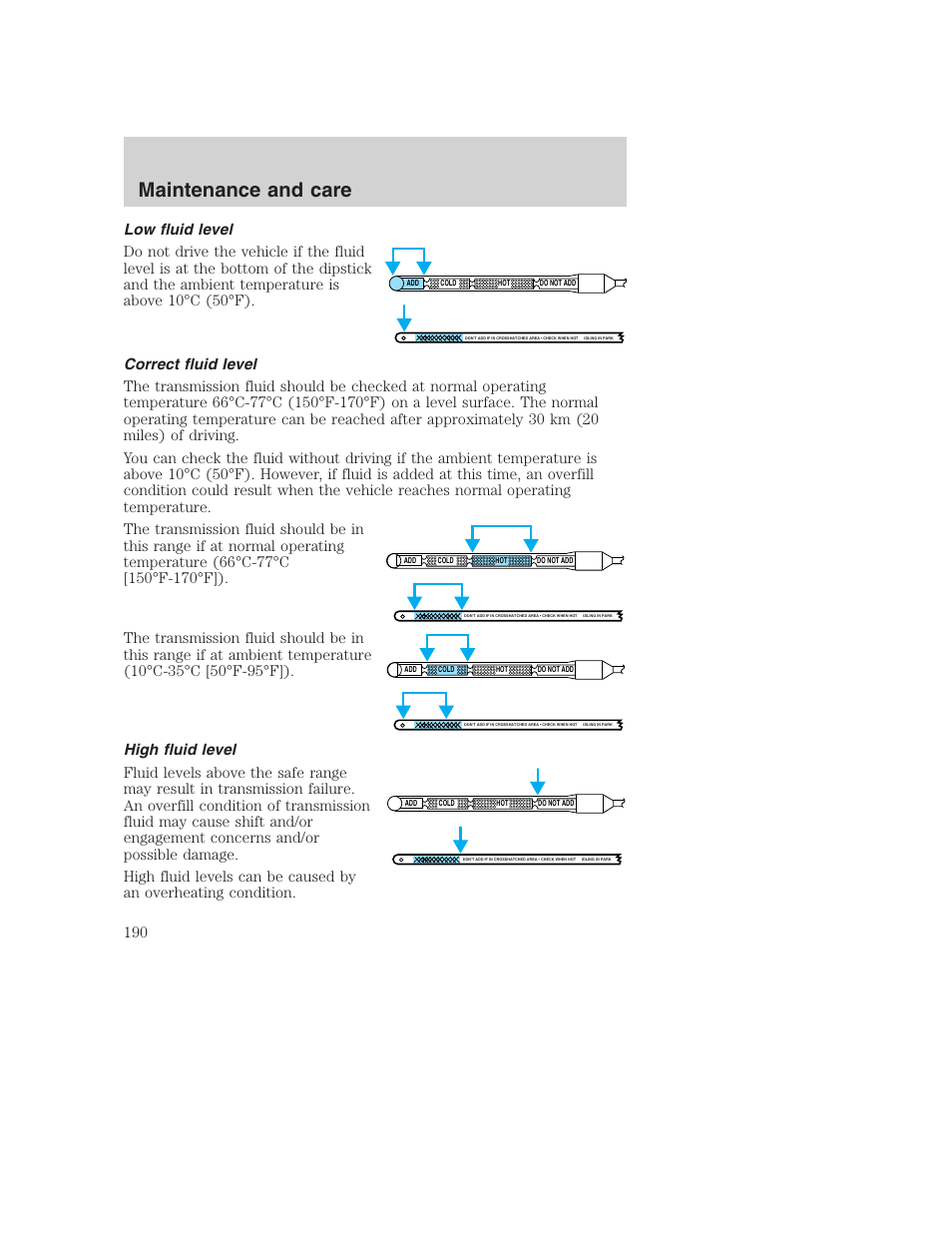 Maintenance and care | FORD F-250 User Manual | Page 190 / 256