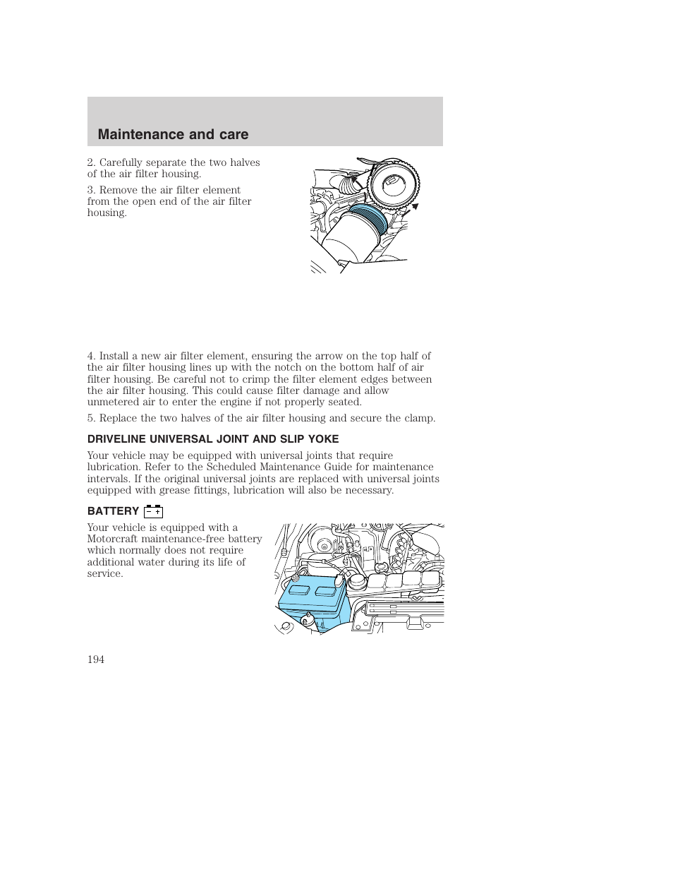 Maintenance and care | FORD F-250 User Manual | Page 194 / 256