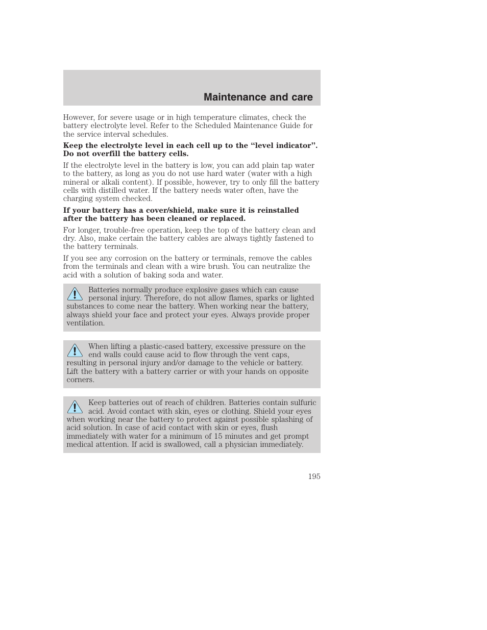 Maintenance and care | FORD F-250 User Manual | Page 195 / 256