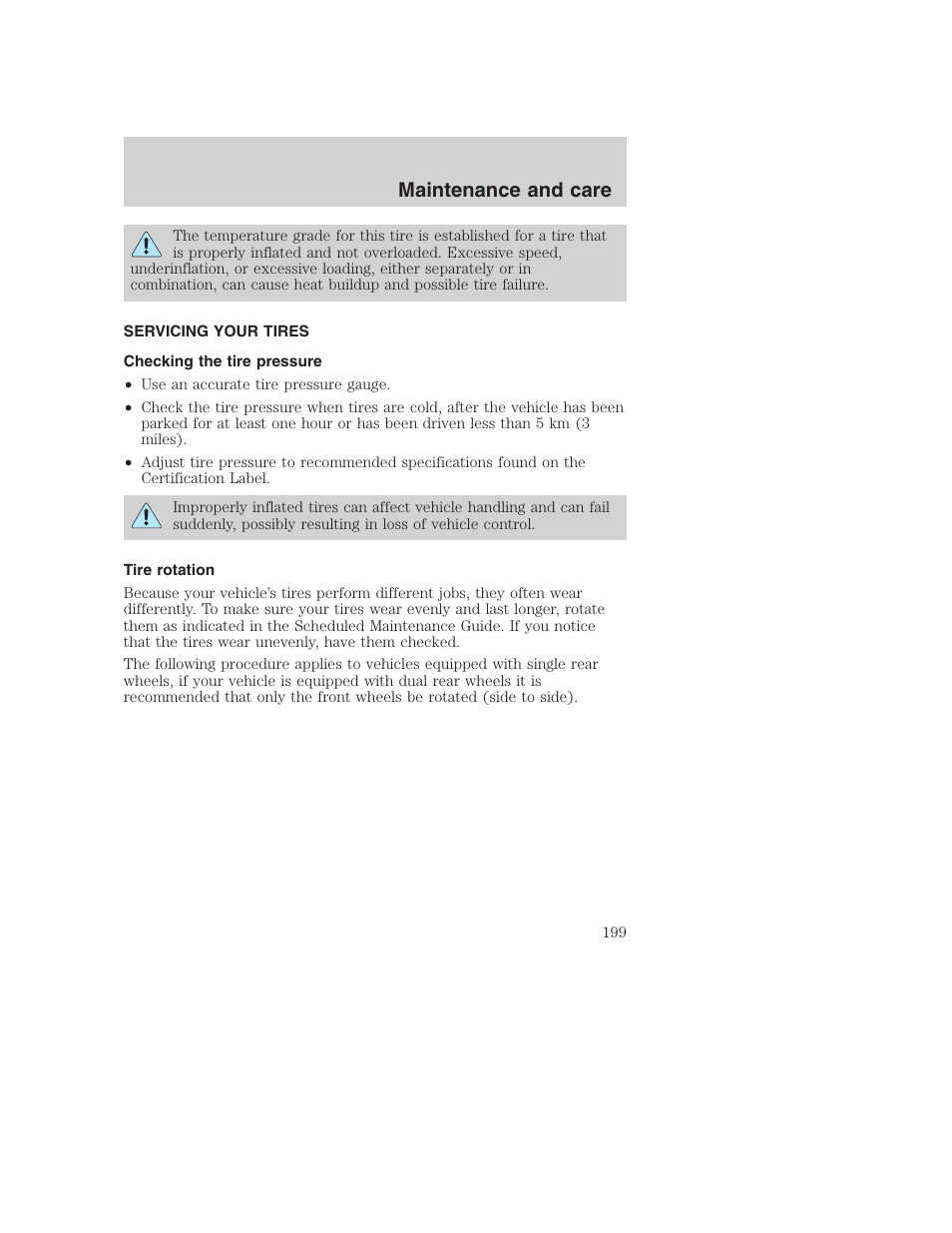 Maintenance and care | FORD F-250 User Manual | Page 199 / 256