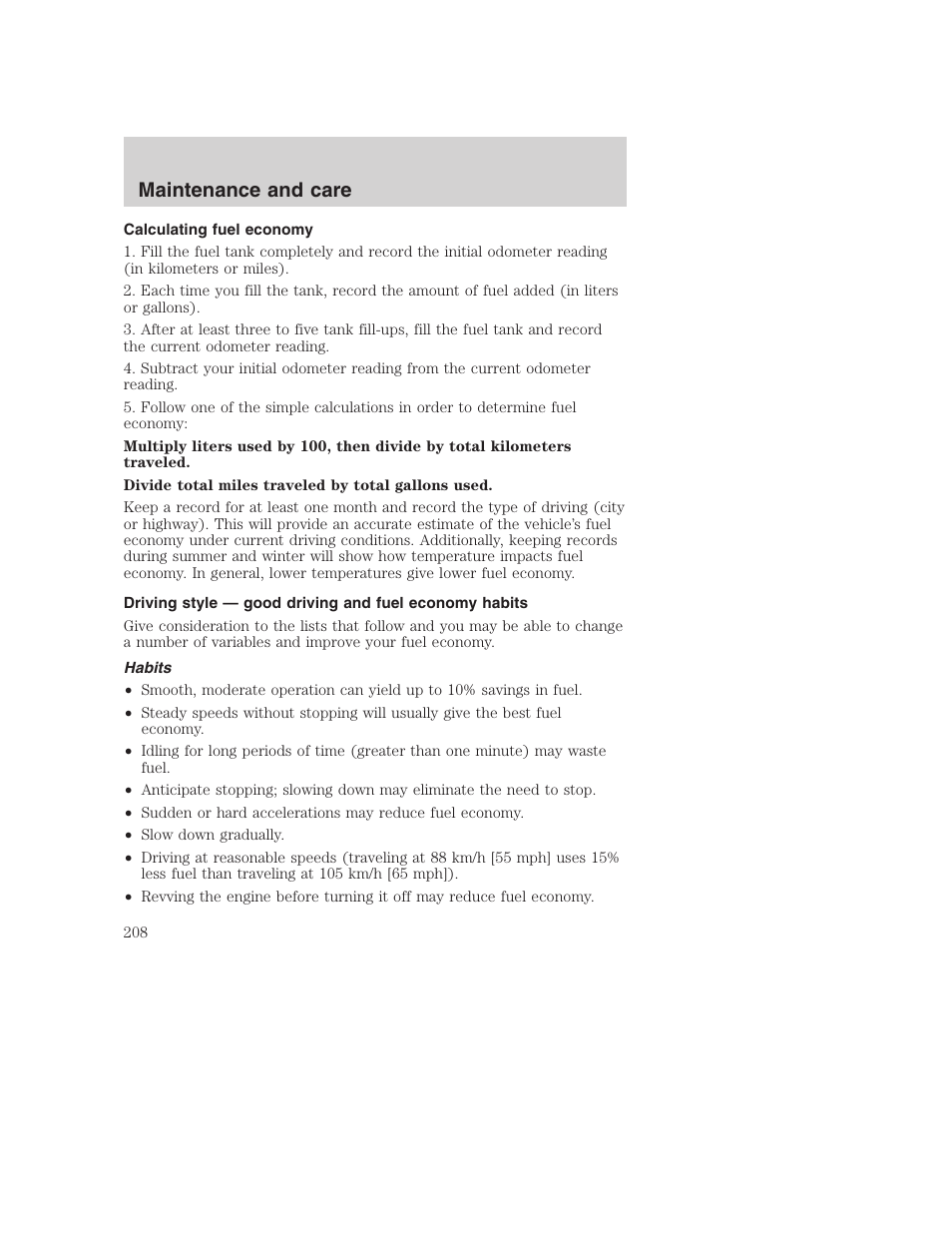 Maintenance and care | FORD F-250 User Manual | Page 208 / 256