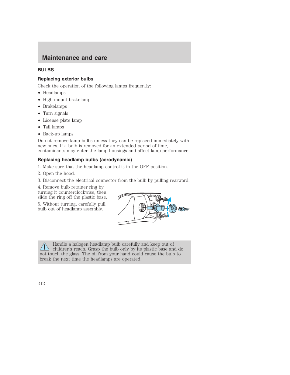 Maintenance and care | FORD F-250 User Manual | Page 212 / 256