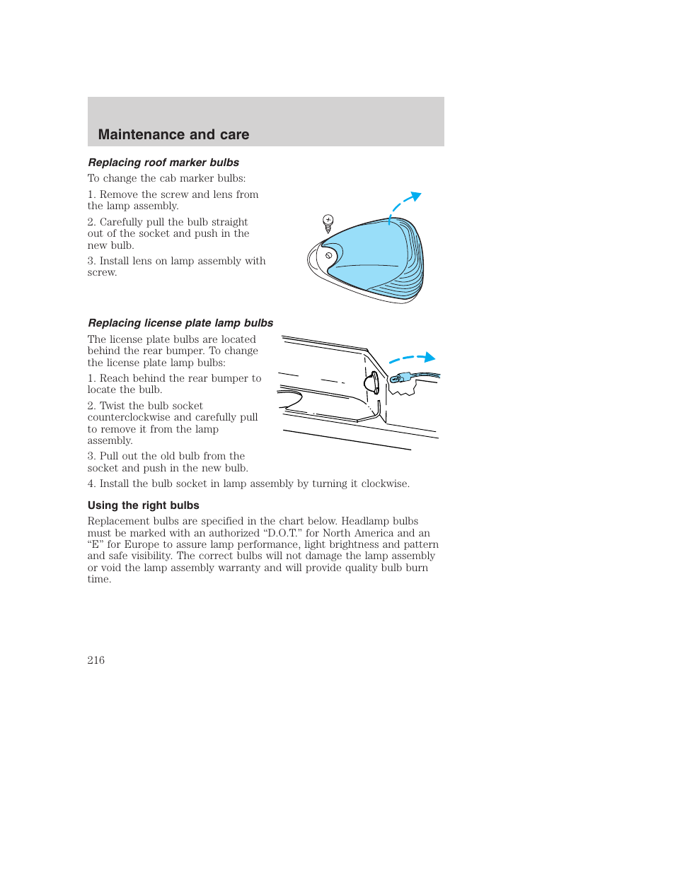 Maintenance and care | FORD F-250 User Manual | Page 216 / 256