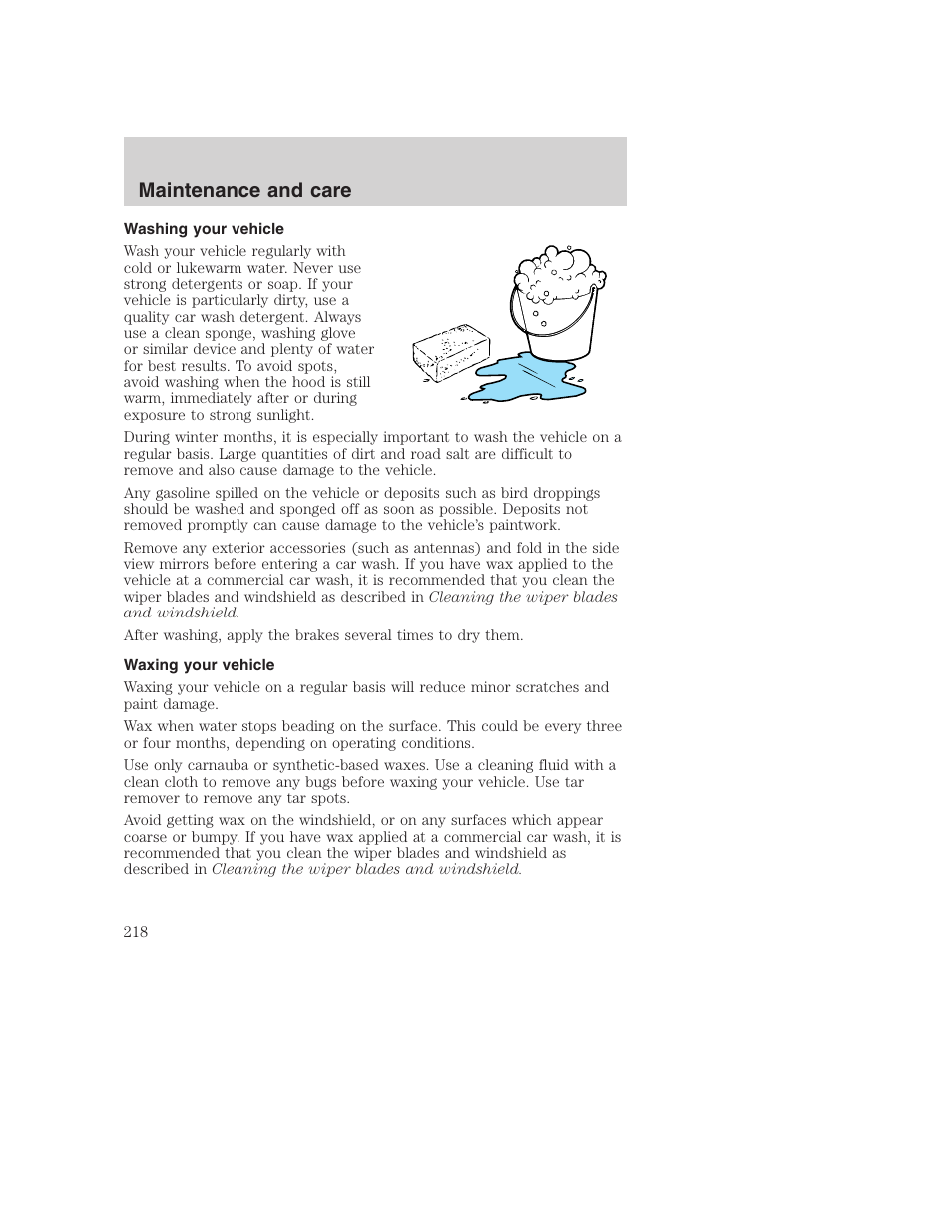 Maintenance and care | FORD F-250 User Manual | Page 218 / 256