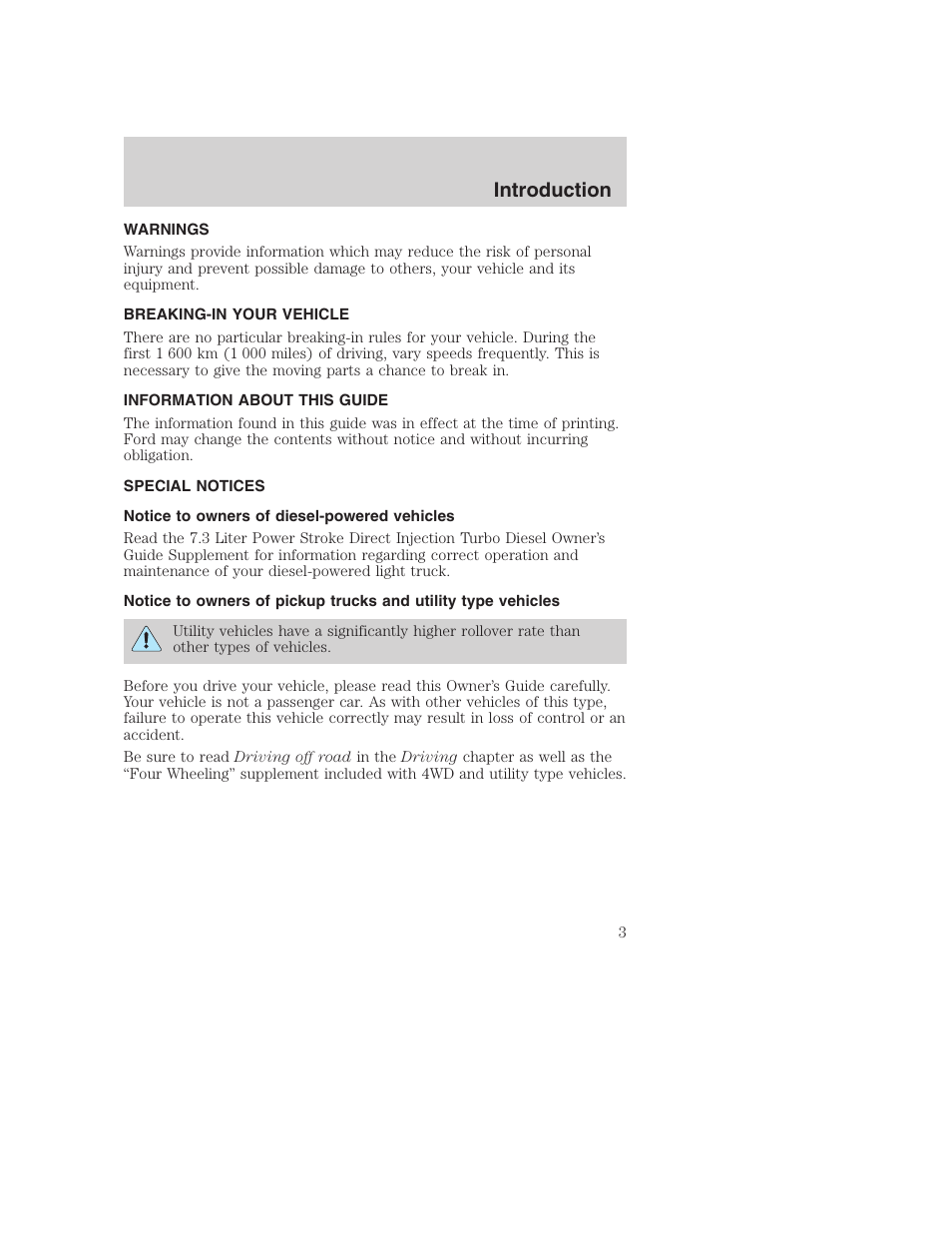 Introduction | FORD F-250 User Manual | Page 3 / 256